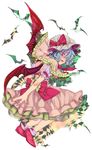  bat bow capelet fang hat highres lavender_hair red_eyes remilia_scarlet short_hair solo touhou tsuneaki_(dosnan) 