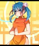  alternate_hair_length alternate_hairstyle bad_id bad_pixiv_id blue_eyes china_dress chinese_clothes double_bun dress hands_together hatsune_miku letterboxed own_hands_together rooto solo twintails vocaloid 