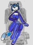  canine fox krystal outfit sitting star_fox video_games 