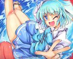  blush geta ichirino_minagi marker_(medium) one_eye_closed shikishi solo tatara_kogasa touhou traditional_media 