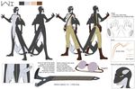  anthro black_skin boots cetacean clothing collar english_text erection eyewear fangs fins flaccid goggles jewelry male mammal marine model_sheet open_mouth orca pants penis scar smile solo text watch weapon whale white_skin wi 