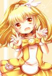  bad_id bad_pixiv_id blonde_hair blush bow choker cure_peace double_v dress hair_flaps hair_ornament kise_yayoi long_hair magical_girl open_mouth orange_choker precure sanotsuki skirt smile_precure! solo tears v wavy_mouth yellow yellow_bow yellow_eyes yellow_skirt 