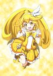  :d bike_shorts blonde_hair blush boots bow choker cure_peace double_v errant eyelashes hair_flaps kise_yayoi long_hair magical_girl open_mouth ponytail precure shorts shorts_under_skirt skirt smile smile_precure! solo v wrist_cuffs yellow yellow_background yellow_bow yellow_choker yellow_eyes yellow_shorts yellow_skirt 