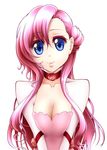  bad_id bad_pixiv_id blue_eyes breasts choker cleavage code_geass euphemia_li_britannia long_hair mattari_yufi medium_breasts pink_hair smile solo upper_body 