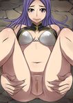  breasts censored large_breasts long_hair majokko_youheidan purple_hair pussy spread_legs 