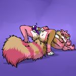  breasts canine dildo female fox mammal masturbation nude penetration purple_background pussy sex_toy solo transformation 
