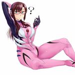  ? bad_id bad_pixiv_id blue_eyes blush bodysuit breasts brown_hair cellphone evangelion:_2.0_you_can_(not)_advance glasses hairband icebox large_breasts long_hair makinami_mari_illustrious neon_genesis_evangelion phone pink_bodysuit plugsuit rebuild_of_evangelion solo 