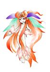  absurdres barefoot breath_of_fire breath_of_fire_iii breath_of_fire_iv fairy fairy_(breath_of_fire) flat_chest highres long_hair nude red_eyes red_hair sketch smile solo wings yoshioka_shingo 