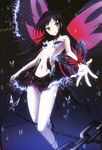  absurdres accel_world black_hair bug butterfly butterfly_wings chain digital_dissolve highres iida_eriko insect kuroyukihime long_legs non-web_source nyantype official_art red_eyes scan solo wings 