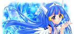  aoki_reika blue blue_background blue_eyes blue_hair blush choker cure_beauty eyelashes hair_tubes head_wings ice long_hair magical_girl precure sidelocks smile_precure! solo tiara zanshi 