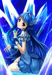  aoki_reika bad_id bad_pixiv_id blue blue_eyes blue_hair blue_skirt breasts cure_beauty hair_tubes head_wings ice lips long_hair magical_girl precure sidelocks sitting skirt small_breasts smile smile_precure! solo tiara wrist_cuffs 