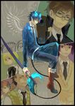  4boys ao_no_exorcist black_hair blonde_hair blue_fire blue_hair boots brothers fire glasses green_eyes kamiki_izumo mole moriyama_shiemi multiple_boys multiple_girls naked_cat necktie okumura_rin okumura_yukio pointy_ears school_uniform sheath sheathed shima_renzou short_hair siblings striped striped_neckwear suguro_ryuuji sweater_vest sword tail tail-tip_fire weapon wings 