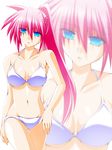  bikini blue_eyes breasts cleavage engo_(aquawatery) highres long_hair lyrical_nanoha mahou_shoujo_lyrical_nanoha mahou_shoujo_lyrical_nanoha_a's medium_breasts pink_hair ponytail signum swimsuit zoom_layer 