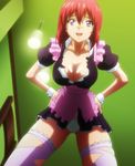  breasts female highres large_breasts maid maken-ki! purple_eyes shinatsu_azuki short_hair solo standing 