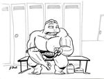  drugs locker locker_room machoke male monochrome needle nintendo pok&#233;mon pok&eacute;mon solo steroids syringe unknown_artist video_games 