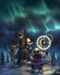  aurora_borealis canine cute fox magic magic_user male mammal silverfox5213 spellcaster sword weapon wolf young 