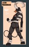  anthro back balls butt canine claws collaboration digitigrade dog horn houndoom looking_at_viewer looking_back male mammal mingchee nintendo notorious84 nude pinup plain_background pok&#233;mon pok&#233;morph pok&eacute;mon pok&eacute;morph pose red_eyes solo standing the_pokedex_project video_games 