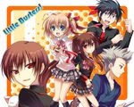  3boys bad_id bad_pixiv_id bow cat inohara_masato kamikita_komari lennon little_busters! long_hair miyazawa_kengo multiple_boys multiple_girls natsume_kyousuke natsume_rin pink_bow ribbon school_uniform short_hair soraeda 