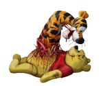  blood chestburster eye_contact feline gore guts intestines lying male mammal masacrar nightmare_fuel open_mouth plain_background pooh_bear ribs simple_background sitting tiger tigger white_background winnie_the_pooh winnie_the_pooh_(franchise) 