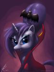  blue_eyes cape costume equine fangs female feral friendship_is_magic horn horse looking_at_viewer makeup mammal my_little_pony pony raikoh-illust raikoh14 rarity_(mlp) solo unicorn 