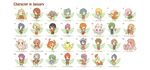  6+boys 6+girls :d ^_^ ahoge bird black_hair blonde_hair blue_hair blush_stickers book bouquet bucket cat cellphone chibi closed_eyes dog earrings english facial_hair fairy fairy_wings fan fang flower flying fushigi_ebi glasses green_hair grey_hair hair_flower hair_ornament hairclip hand_on_hip hand_on_own_chest hands_together hat head_wreath highres holding holding_book holding_flower january jewelry leaf log long_hair monkey monkey_tail mouth_hold multiple_boys multiple_girls mustache necktie one_eye_closed open_book open_mouth orange_hair original phone pink_hair pointy_ears ponytail purple_hair sheep shorts side_ponytail sitting smelling_flower smile solid_oval_eyes stool tail tail_ring translation_request v_arms wings 