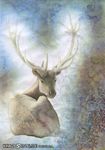  2009 antlers cervine deer feral horn khaosdog male mammal solo traditional_media 