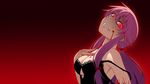  blood breasts cleavage gasai_yuno gradient gradient_background hayashi_custom long_hair looking_at_viewer mirai_nikki parted_lips pink_hair red_eyes smile solo underwear upper_body 