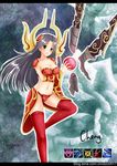  absurdres armor bikini_armor blade blush breasts cheng cleavage green_eyes grey_hair hair_ornament highres irelia league_of_legends long_hair medium_breasts midriff navel thighhighs 