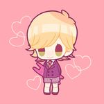  :&gt; bad_id bad_pixiv_id barnaby_brooks_jr blonde_hair chibi child green_eyes heart male_focus pink poco24 shorts solo stuffed_animal stuffed_bunny stuffed_toy tiger_&amp;_bunny younger 