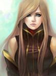  bare_shoulders blue_eyes brown_hair detached_sleeves elise_trinh long_hair realistic solo tales_of_(series) tales_of_the_abyss tear_grants 