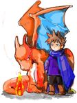  bad_id bad_pixiv_id blue_wings brown_hair charizard fire flame gen_1_pokemon horns kko ookido_green pokemon pokemon_(creature) pokemon_(game) pokemon_rgby pokemon_special scarf spiked_hair wings 