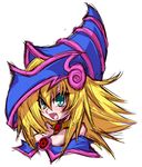  blonde_hair dark_magician_girl duel_monster green_eyes hat ichi_(ichikai) ichikai simple_background witch witch_hat yu-gi-oh! yuu-gi-ou_duel_monsters 