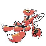  claws good_frog lowres nintendo no_humans pokemon scizor simple_background wings yellow_eyes 
