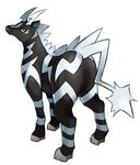  ambiguous_gender blue_eyes butt equine feral good_frog horse looking_at_viewer looking_back mammal nintendo no_humans plain_background pok&#233;mon pokemon presenting simple_background solo video_games white_background zebra zebstrika 