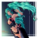  android aqua_eyes aqua_hair breasts cleavage hatsune_miku hctk long_hair medium_breasts parts_exposed robot_joints solo twintails very_long_hair vocaloid 