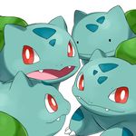  bulbasaur ditto good_frog nintendo no_humans plant pokemon red_eyes simple_background 
