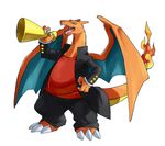  character_request charizard fire good_frog nintendo no_humans pokemon shirt simple_background wings 