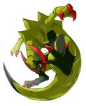  dragon good_frog haxorus male nintendo no_humans open_mouth plain_background pok&#233;mon pokemon red_eyes simple_background solo video_games white_background 