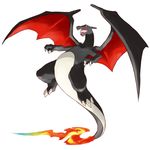  alternate_color charizard dragon fire good_frog nintendo no_humans pokemon shiny_pokemon simple_background tail wings 