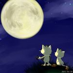  full_moon good_frog meowth moon night nintendo no_humans pokemon 