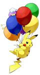  balloon drifloon good_frog highres nintendo no_humans pikachu pixiv_manga_sample pokemon resized simple_background 