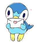  bird good_frog letter nintendo no_humans penguin piplup pokemon simple_background 