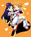  blue_eyes blue_hair futari_wa_precure ixy misumi_nagisa multiple_girls orange_eyes precure red_hair ribbon yukishiro_honoka 