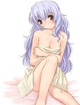  bad_id bad_pixiv_id bare_shoulders breasts full_metal_panic! katatsuka_kouji long_hair medium_breasts silver_hair solo teletha_testarossa towel 