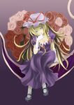  bad_id bad_pixiv_id blonde_hair castle-yu flower gap hat highres long_hair ribbon solo touhou yakumo_yukari 