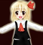  bad_id bad_pixiv_id blonde_hair fang hair_ribbon osa@ outstretched_arms ribbon rumia short_hair solo spread_arms touhou 