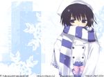  coat highres mitsumi_misato scarf snowflake snowflakes winter_clothes winter_coat 