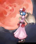  bad_id bad_pixiv_id bat_wings blue_hair moon ofuro_mantarou red_moon remilia_scarlet short_hair solo touhou wings 