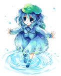  hair_bobbles hair_ornament hat kawashiro_nitori key solo suzushiro_kurumi touhou two_side_up wading water 