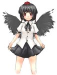  bad_id bad_pixiv_id bangs black_hair black_wings hat looking_at_viewer ofuro_mantarou red_eyes shameimaru_aya solo touhou wings 